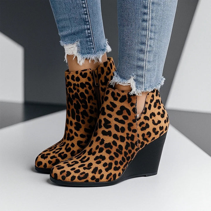 Ondine | Women's Wedge Heel Suede Ankle Boots