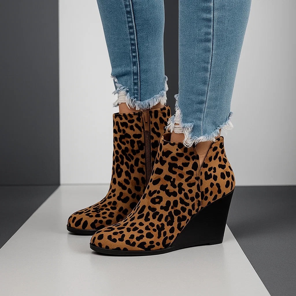 Ondine | Women's Wedge Heel Suede Ankle Boots