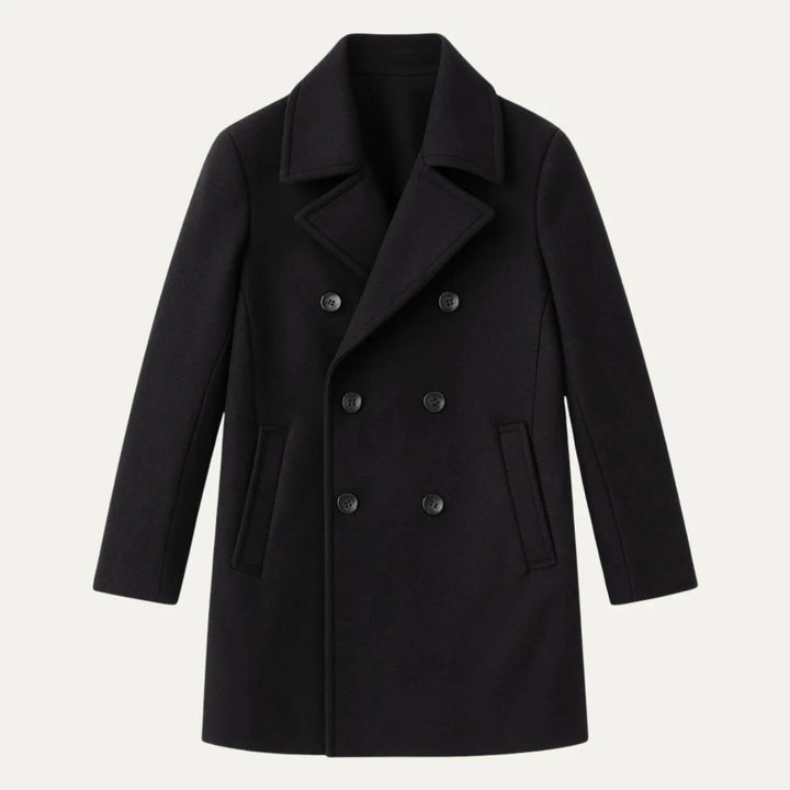Winthrop | Men’s Black Double Breasted Wool Pea Coat