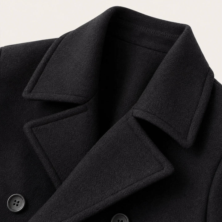 Winthrop | Men’s Black Double Breasted Wool Pea Coat