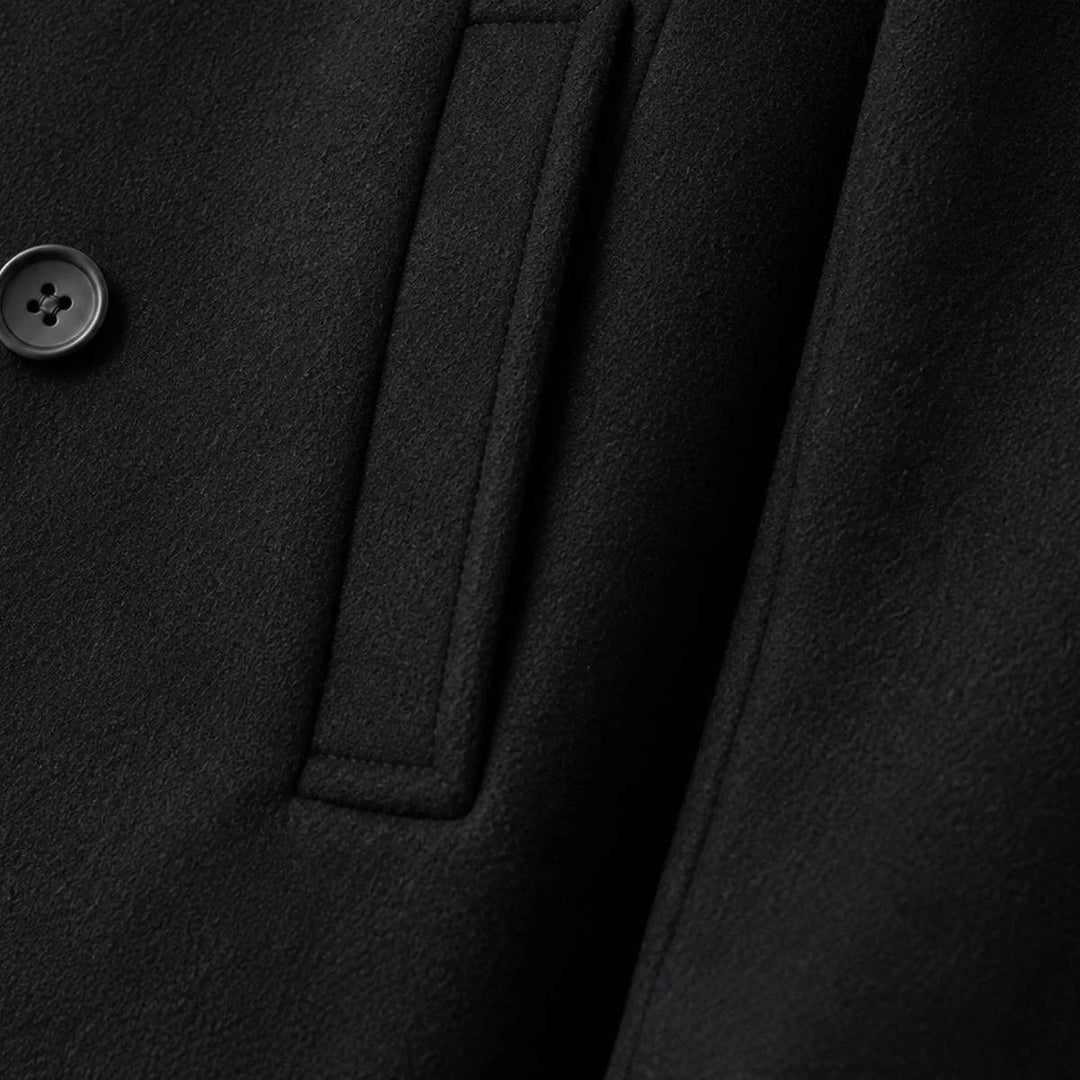 Winthrop | Men’s Black Double Breasted Wool Pea Coat