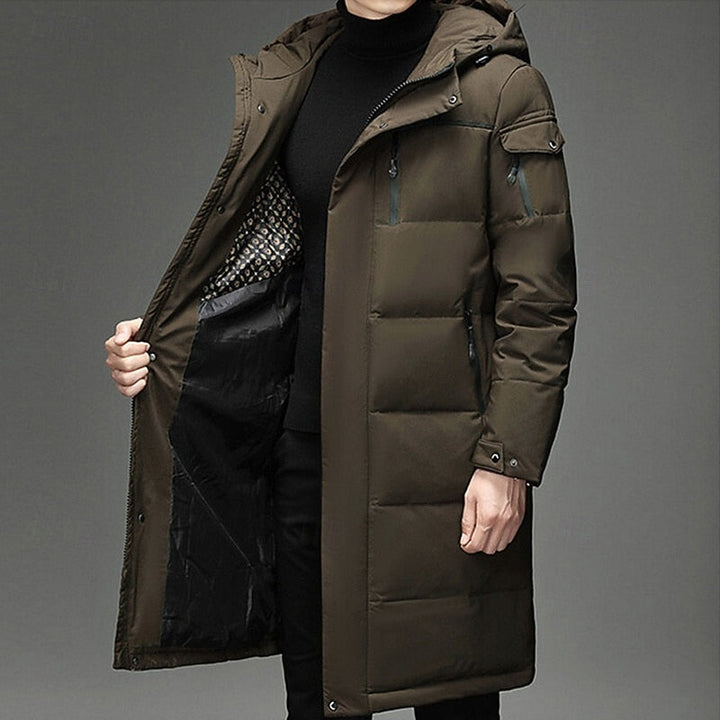 Leighton | Men’s Long Padded Winter Coat with Hood