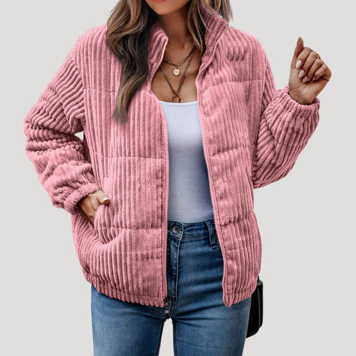 Kunigunde | Women's Quilted Corduroy Puffer Jacket with Stand Collar