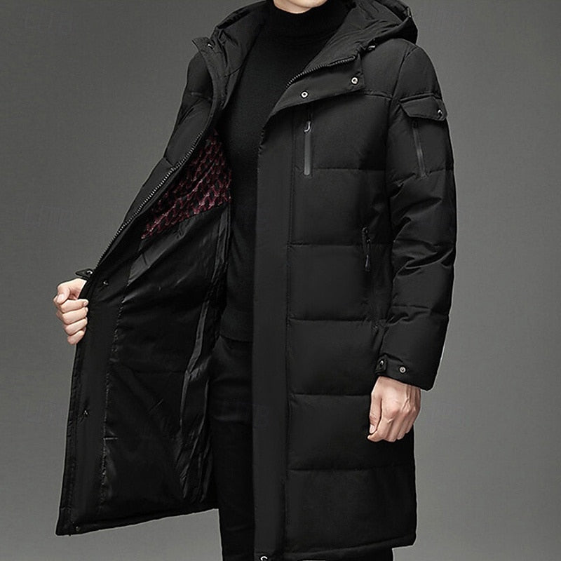 Leighton | Men’s Long Padded Winter Coat with Hood