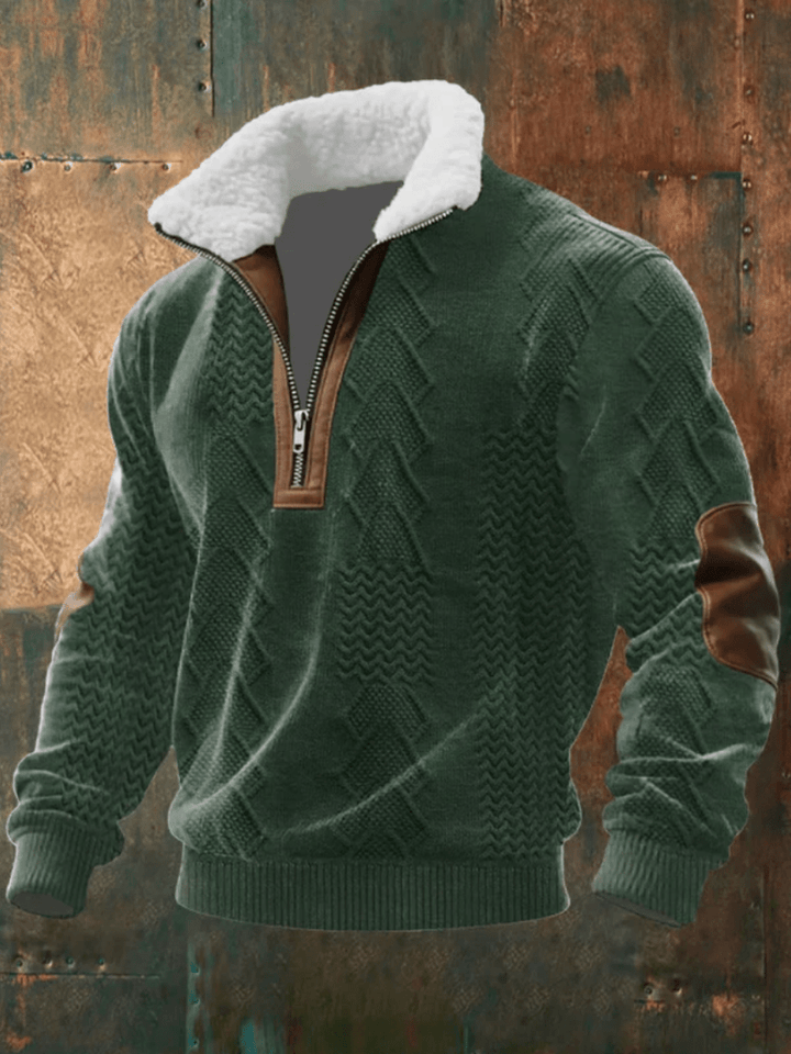 Quentin | Men’s Fleece Collar Half Zip Sweater