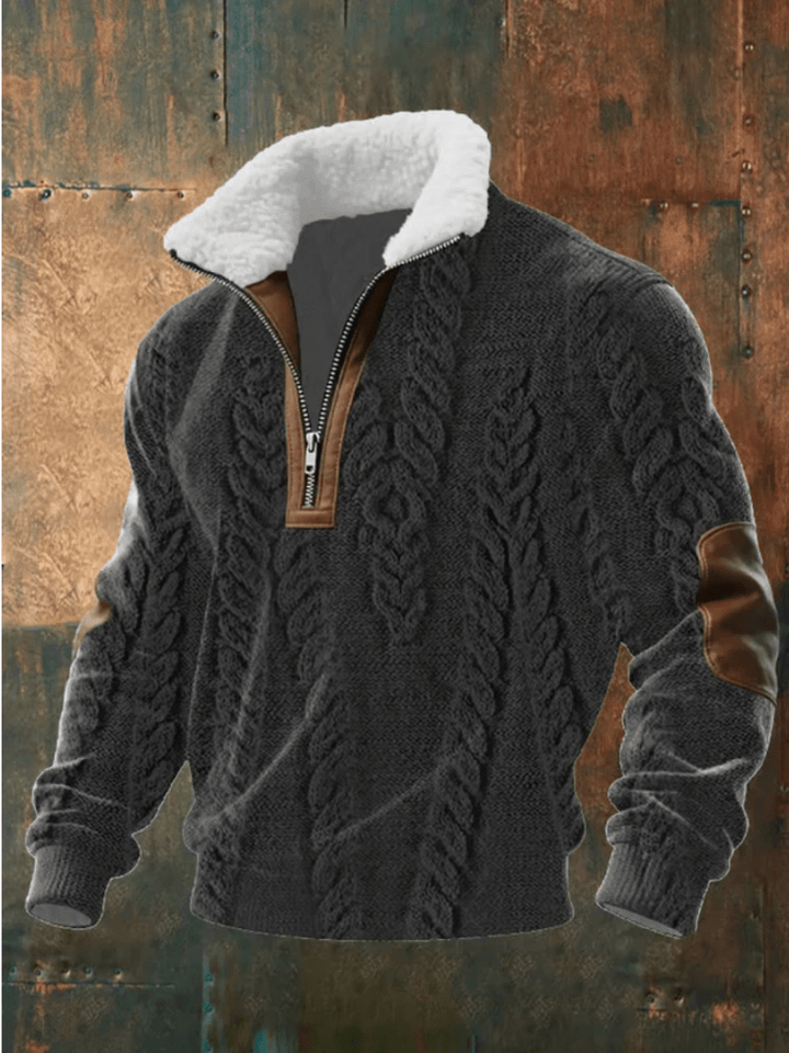 Quentin | Men’s Fleece Collar Half Zip Sweater