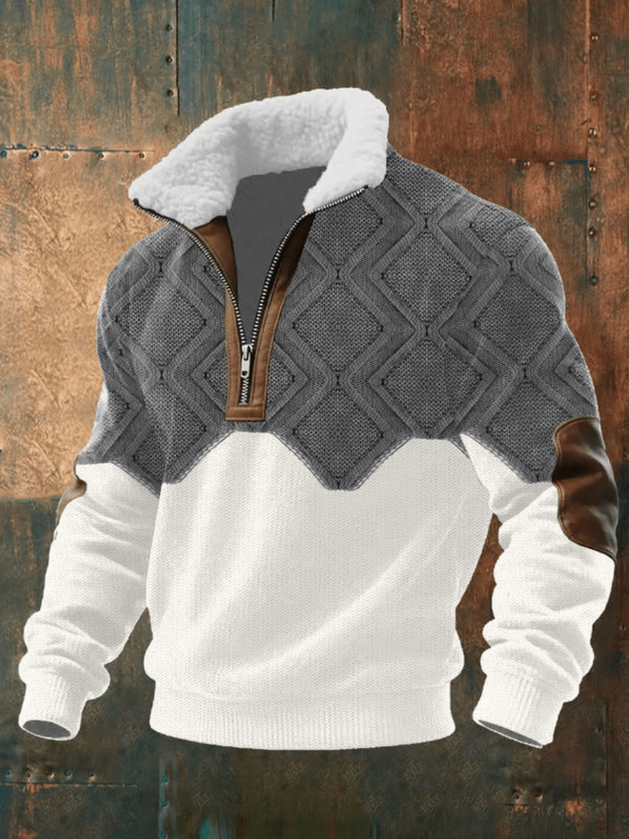Quentin | Men’s Fleece Collar Half Zip Sweater