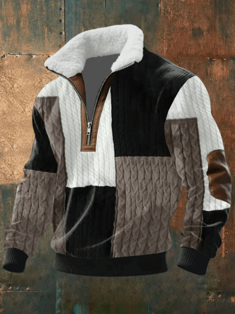 Quentin | Men’s Fleece Collar Half Zip Sweater