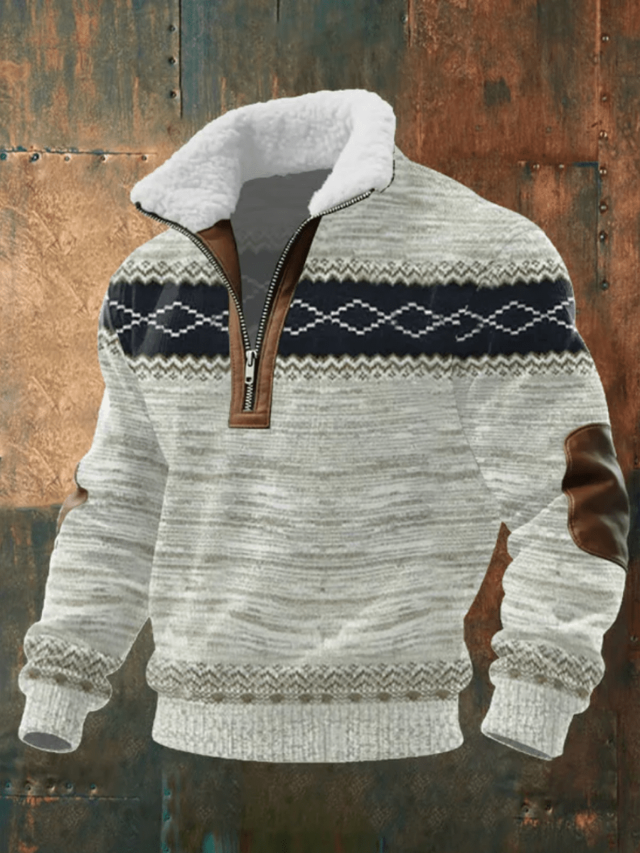 Quentin | Men’s Fleece Collar Half Zip Sweater