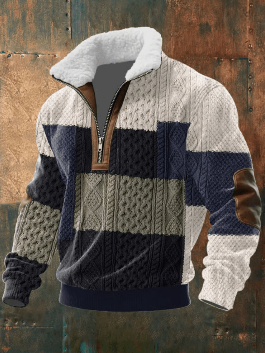 Quentin | Men’s Fleece Collar Half Zip Sweater