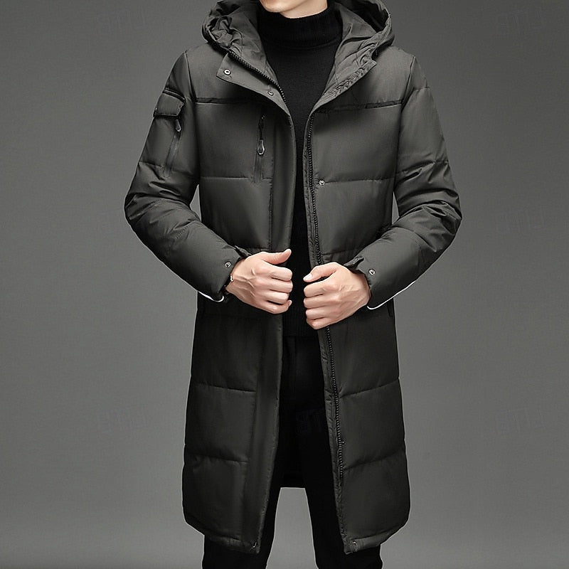 Leighton | Men’s Long Padded Winter Coat with Hood