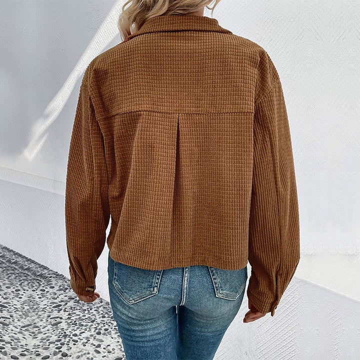 Minka | Women's Button Down Corduroy Shirt Jacket with Flap Pockets