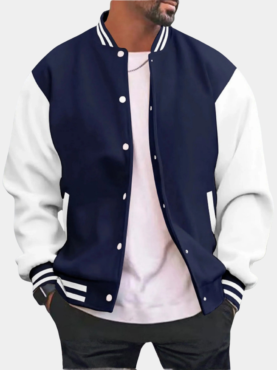 Harlan | Men’s Varsity Letterman Jacket with Snap Front