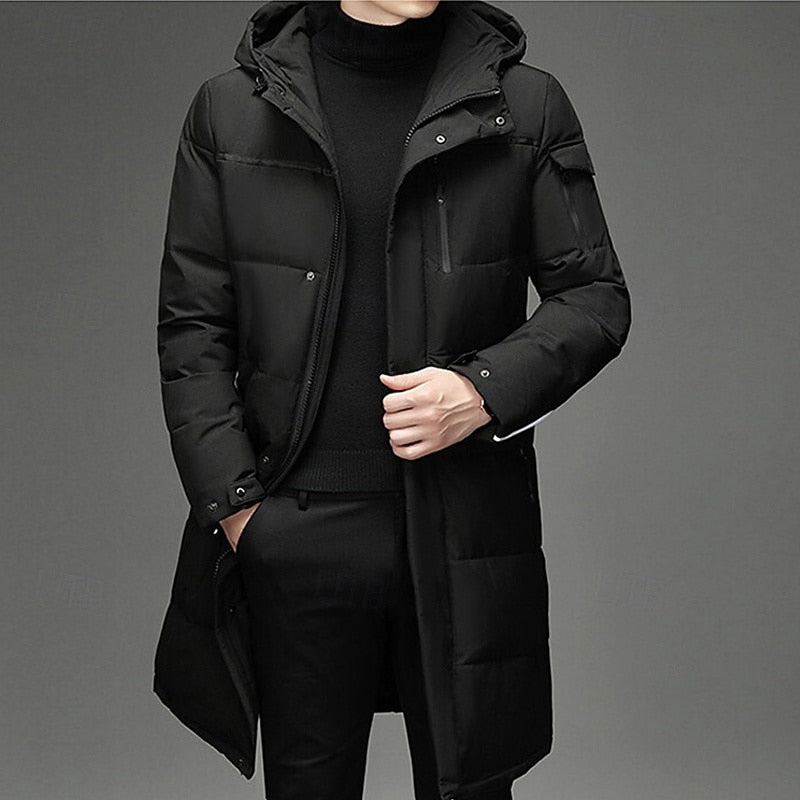 Leighton | Men’s Long Padded Winter Coat with Hood
