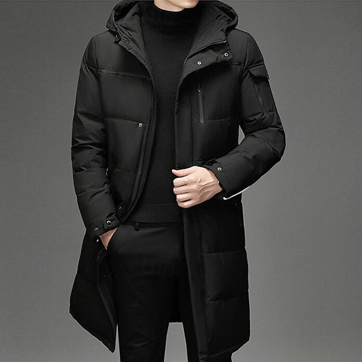 Leighton | Men’s Long Padded Winter Coat with Hood