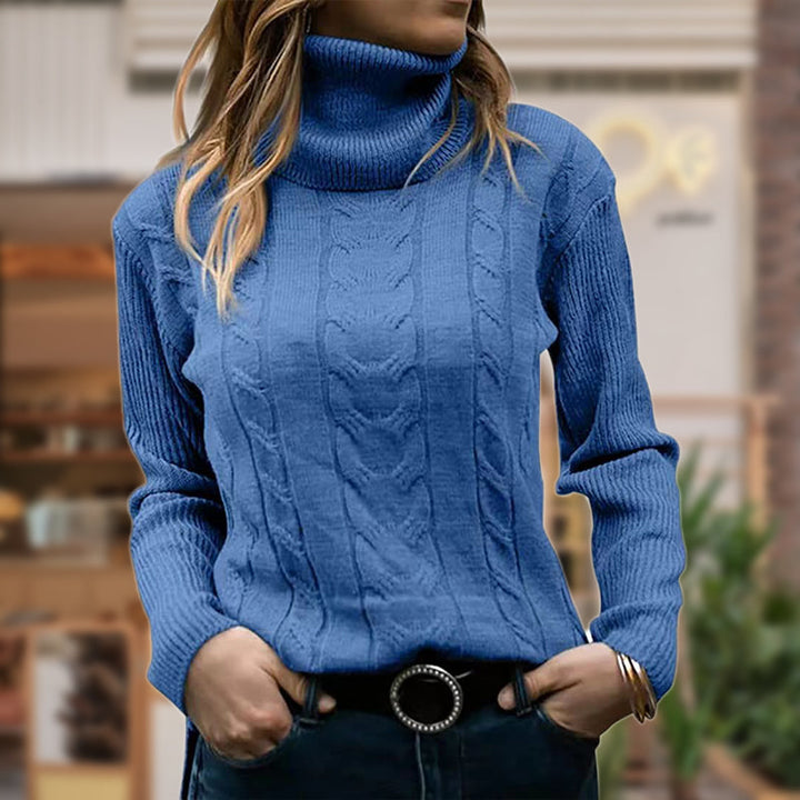 Cordelia | Women’s Cable Knit Turtleneck Fitted Sweater