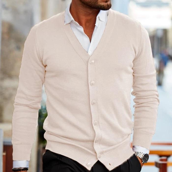 Rufus | Men’s V Neck Button Up Knit Cardigan Sweater