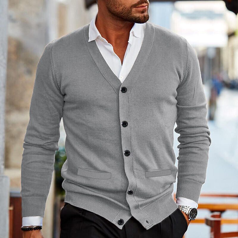 Rufus | Men’s V Neck Button Up Knit Cardigan Sweater