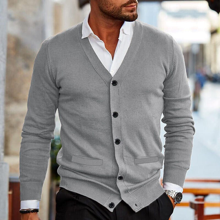 Rufus | Men’s V Neck Button Up Knit Cardigan Sweater