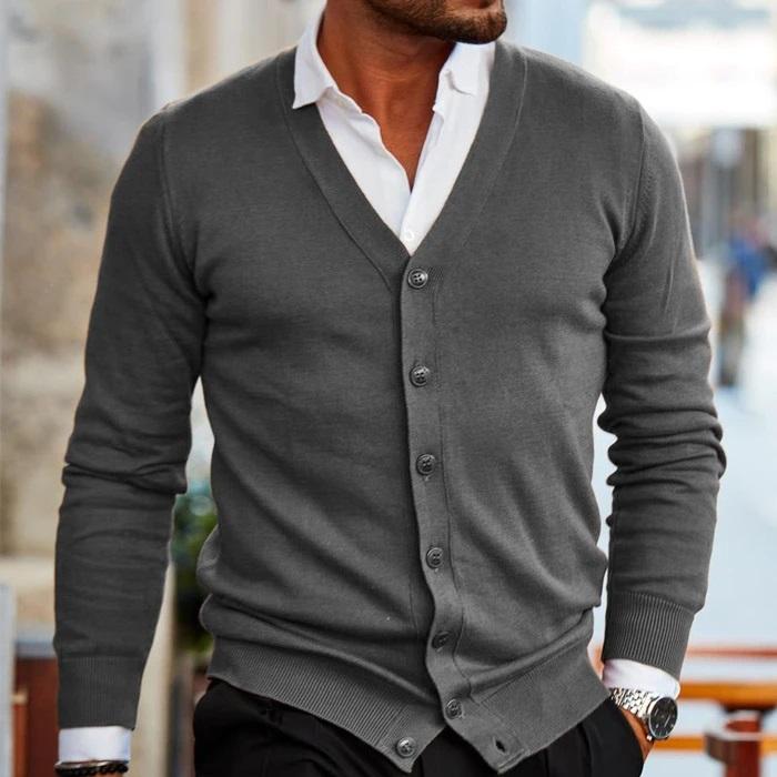 Rufus | Men’s V Neck Button Up Knit Cardigan Sweater