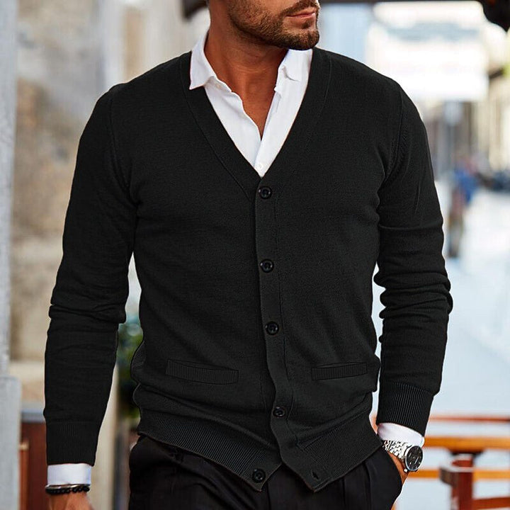 Rufus | Men’s V Neck Button Up Knit Cardigan Sweater