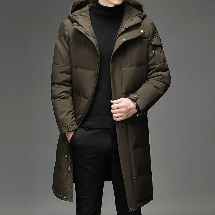 Leighton | Men’s Long Padded Winter Coat with Hood