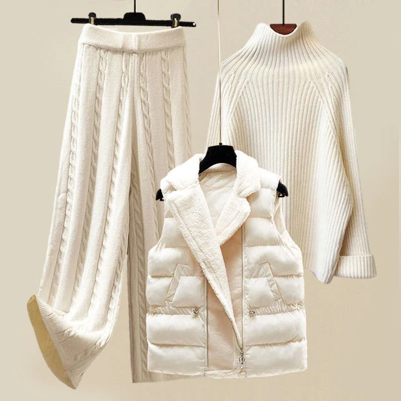 Lenora | Women’s Mock Neck Sweater Pants Vest Set
