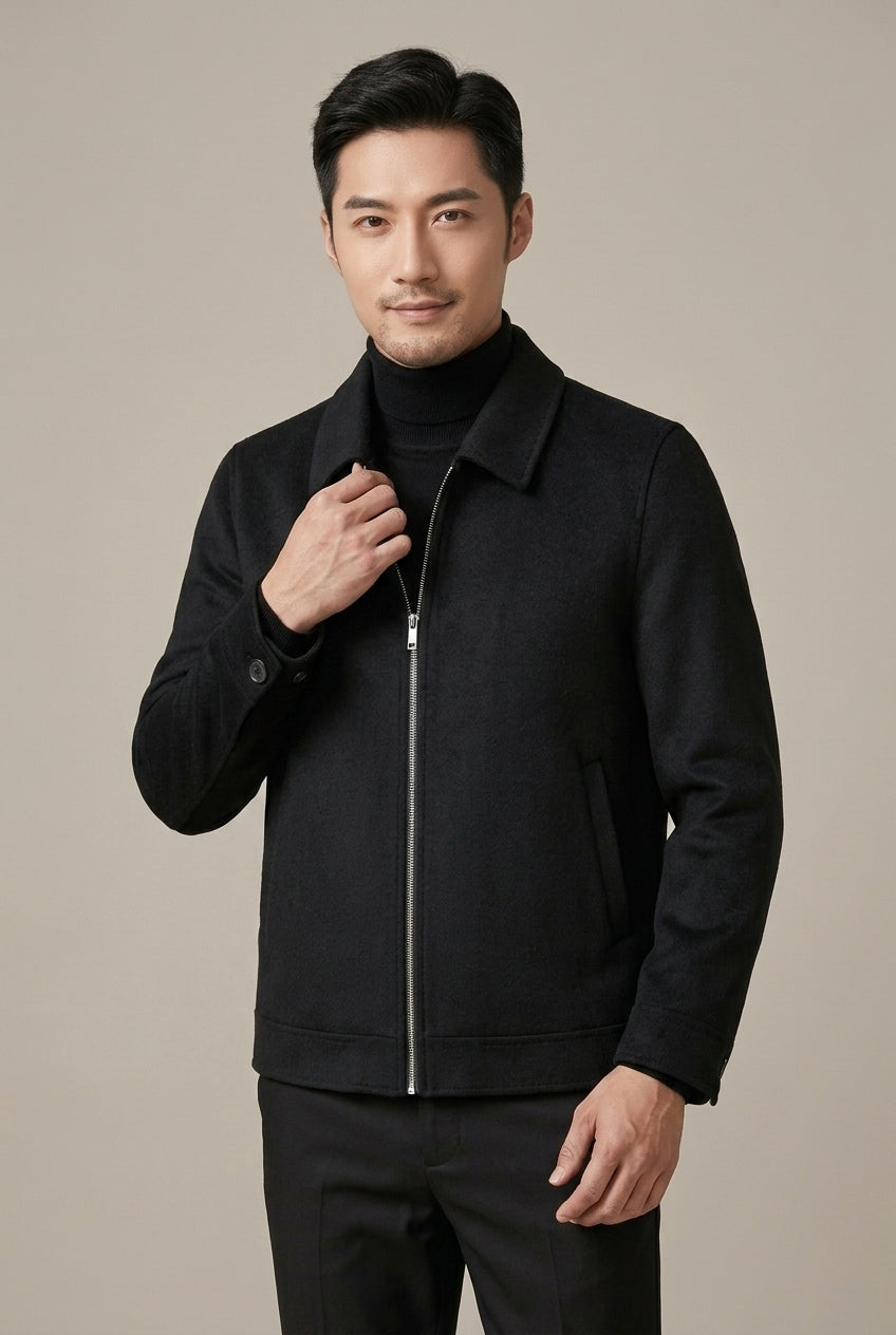 Alistair | Men's Harrington Jacket with Spread Collar and Welt Pockets