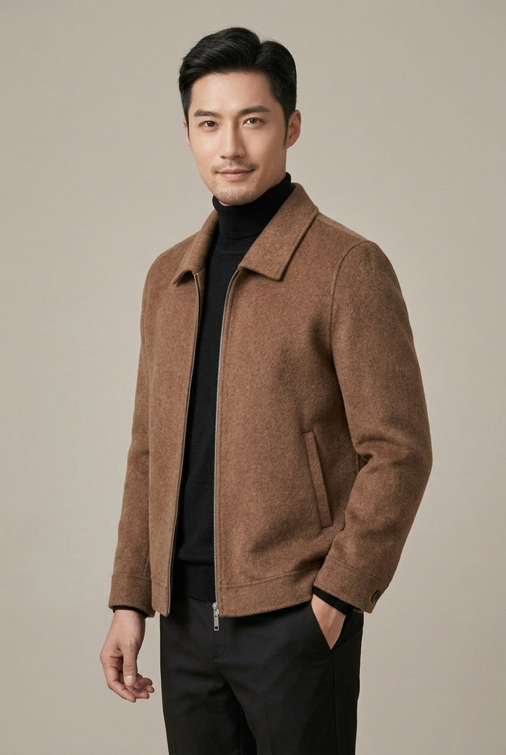 Alistair | Men's Harrington Jacket with Spread Collar and Welt Pockets