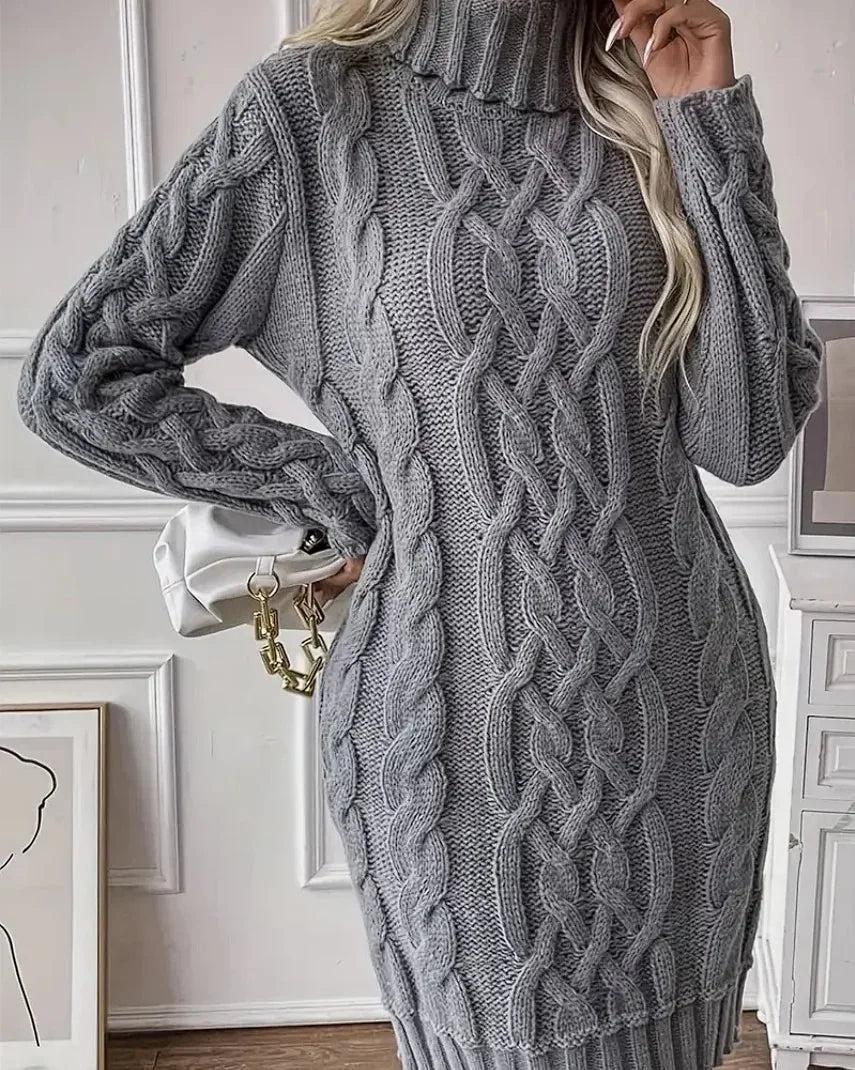 Bridget | Women’s Chunky Cable Knit Sweater Dress