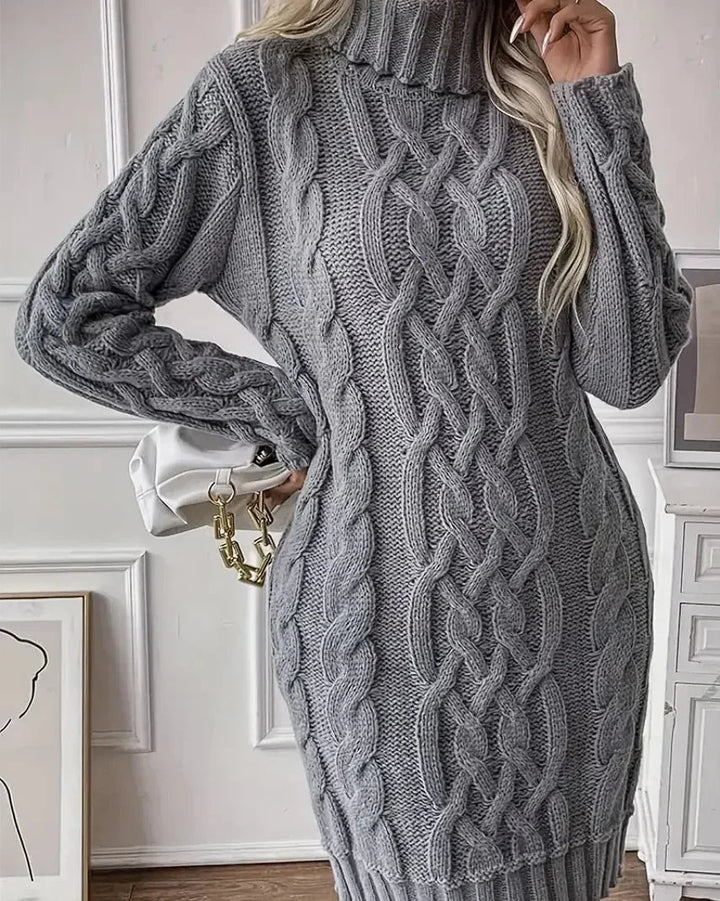 Bridget | Women’s Chunky Cable Knit Sweater Dress
