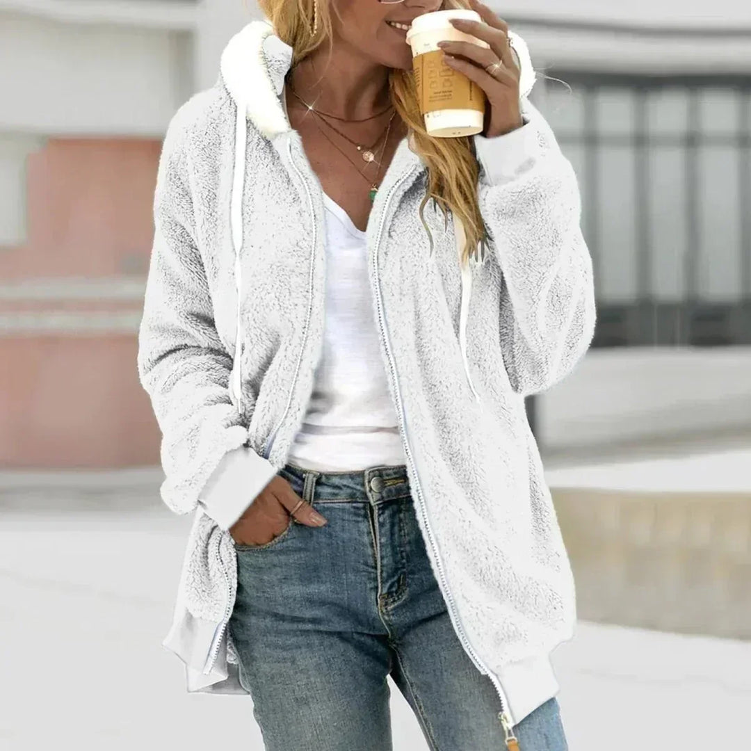 Marguerite | Women’s Long Hooded Sherpa Jacket