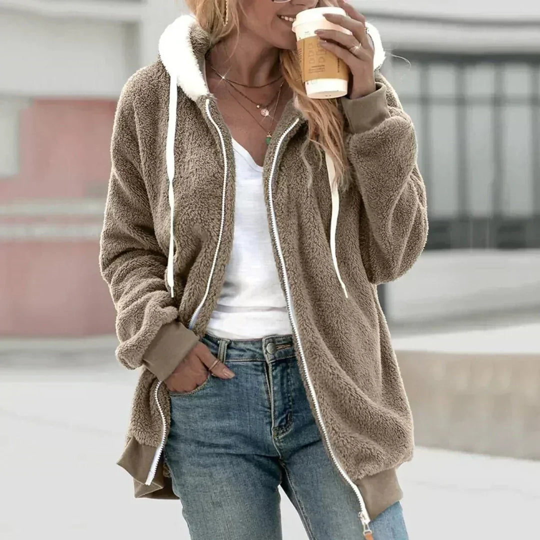 Marguerite | Women’s Long Hooded Sherpa Jacket