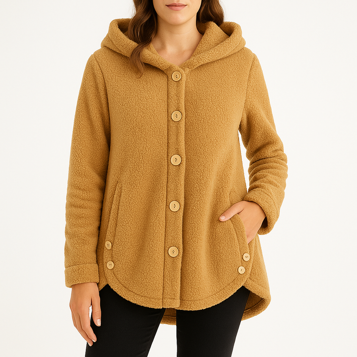 Adalyn | Women's Hooded Fleece Jacket with Button-Front and Side Pockets