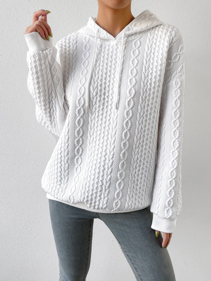 Marina | Women's Hooded Textured Cable Knit Sweater