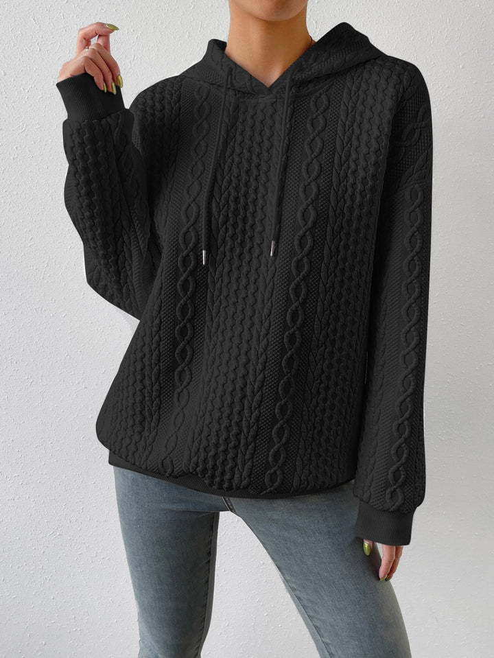 Marina | Women's Hooded Textured Cable Knit Sweater
