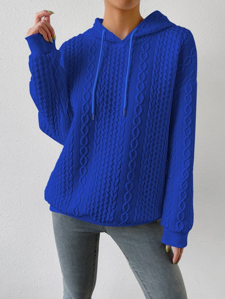 Marina | Women's Hooded Textured Cable Knit Sweater