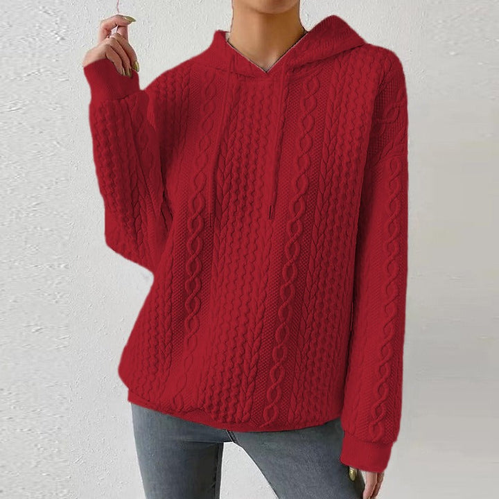 Marina | Women's Hooded Textured Cable Knit Sweater