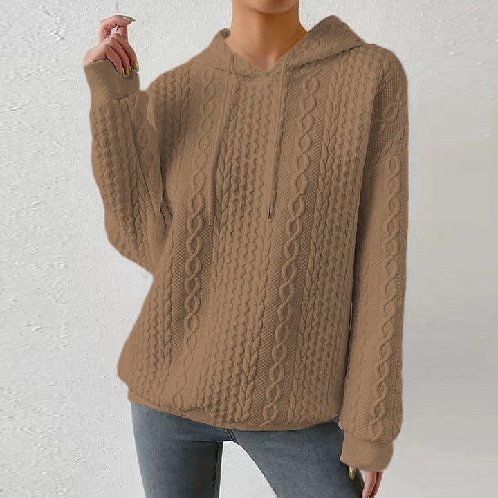 Marina | Women's Hooded Textured Cable Knit Sweater