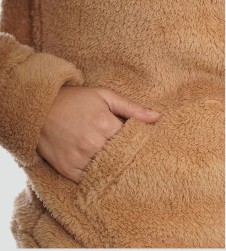 Amara | Women's Fuzzy Fleece Pullover Hoodie with Kangaroo Pocket