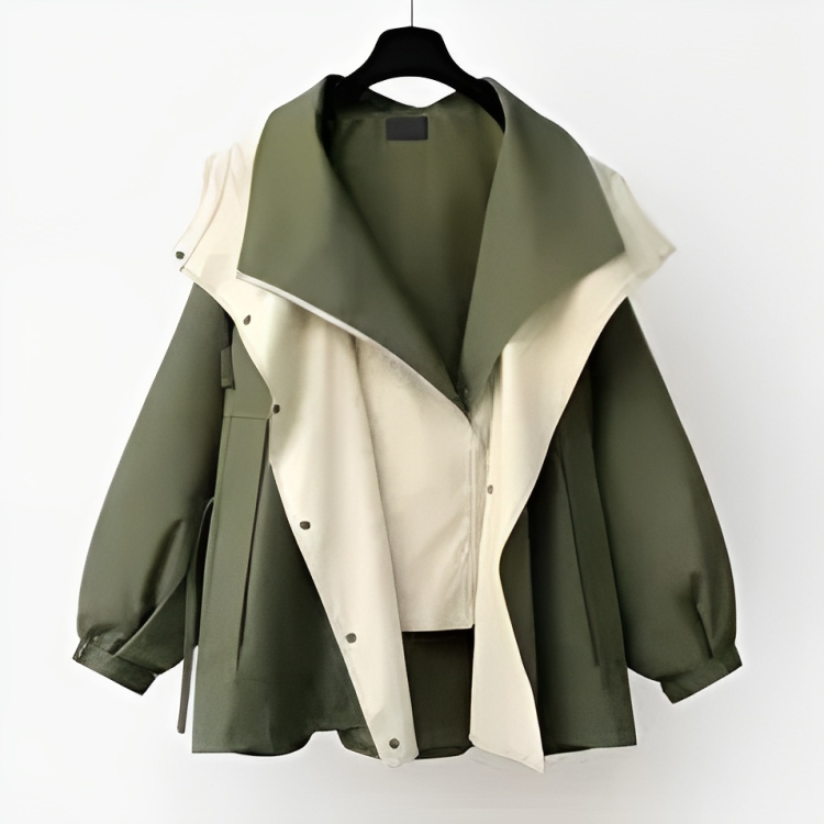 Marguerite | Women's Oversized Windbreaker Utility Jacket with Wide Collar