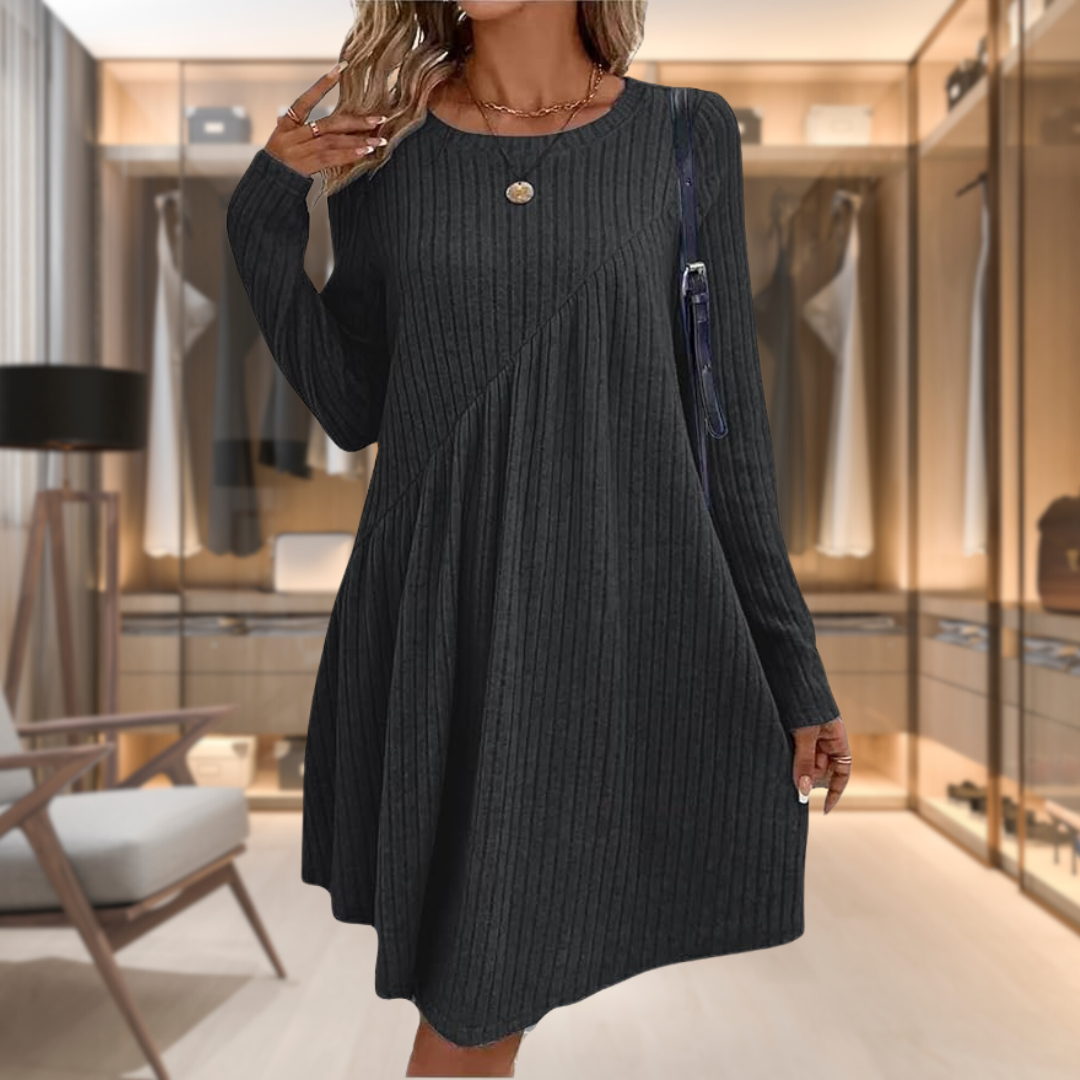 Annalise | Women’s Ribbed Long Sleeve Knit Dress
