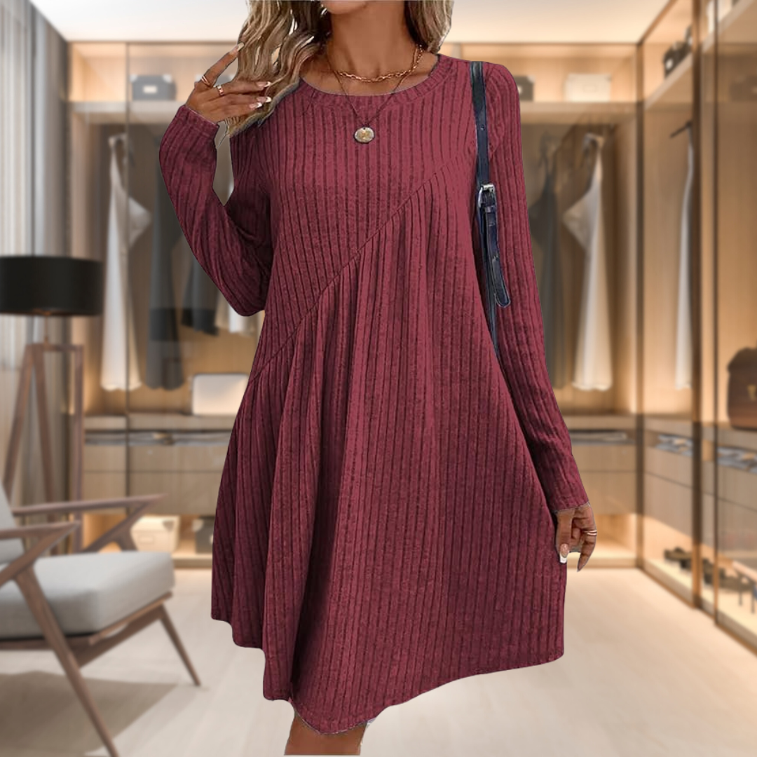 Annalise | Women’s Ribbed Long Sleeve Knit Dress