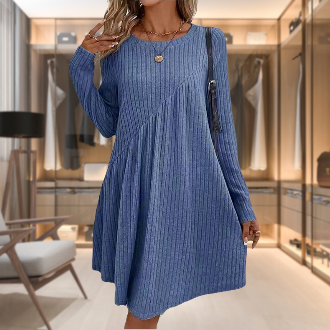 Annalise | Women’s Ribbed Long Sleeve Knit Dress