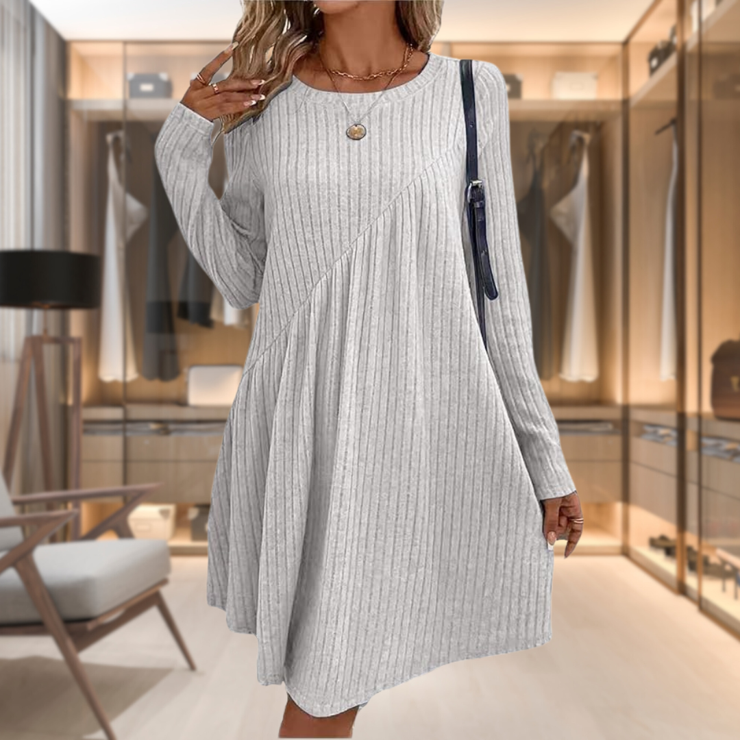 Annalise | Women’s Ribbed Long Sleeve Knit Dress