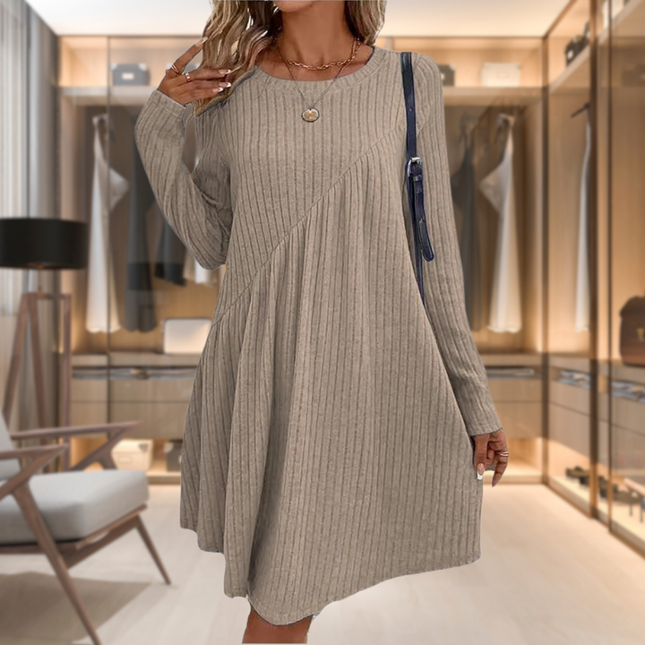 Annalise | Women’s Ribbed Long Sleeve Knit Dress