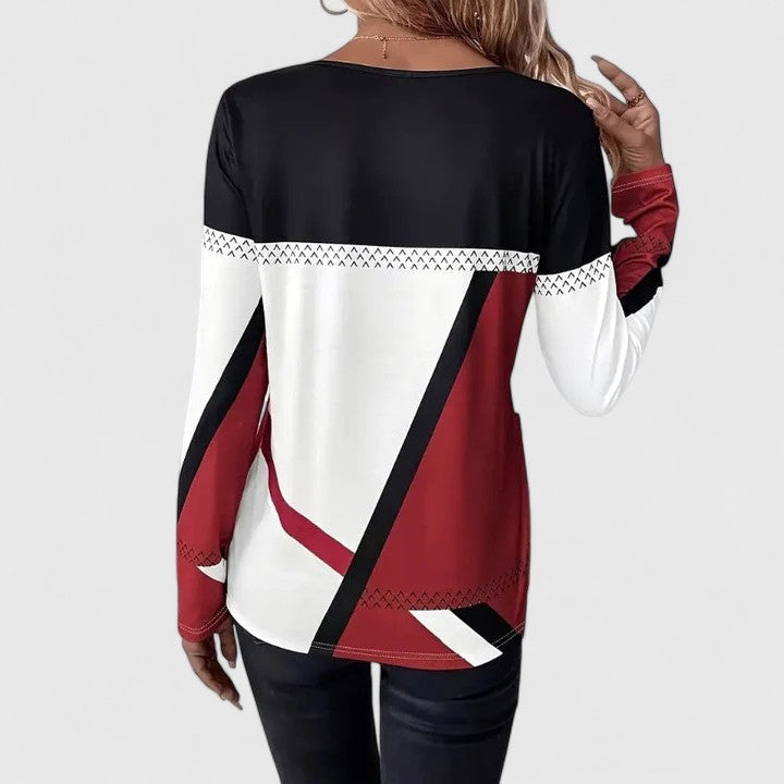 Zinnia | Women's Color Block Crew Neck Sweater
