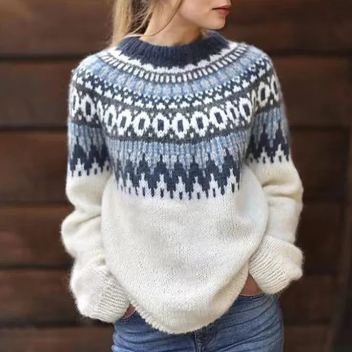 Aurelia | Women's Nordic Fair Isle Crew Neck Sweater
