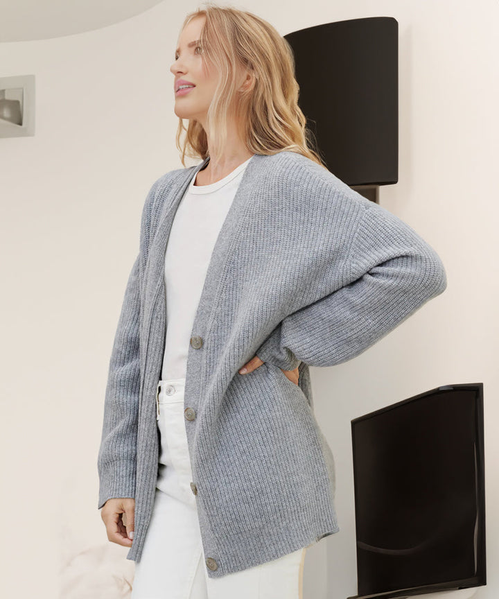 Seraphine | Women's Oversized Ribbed Button-Up Cardigan