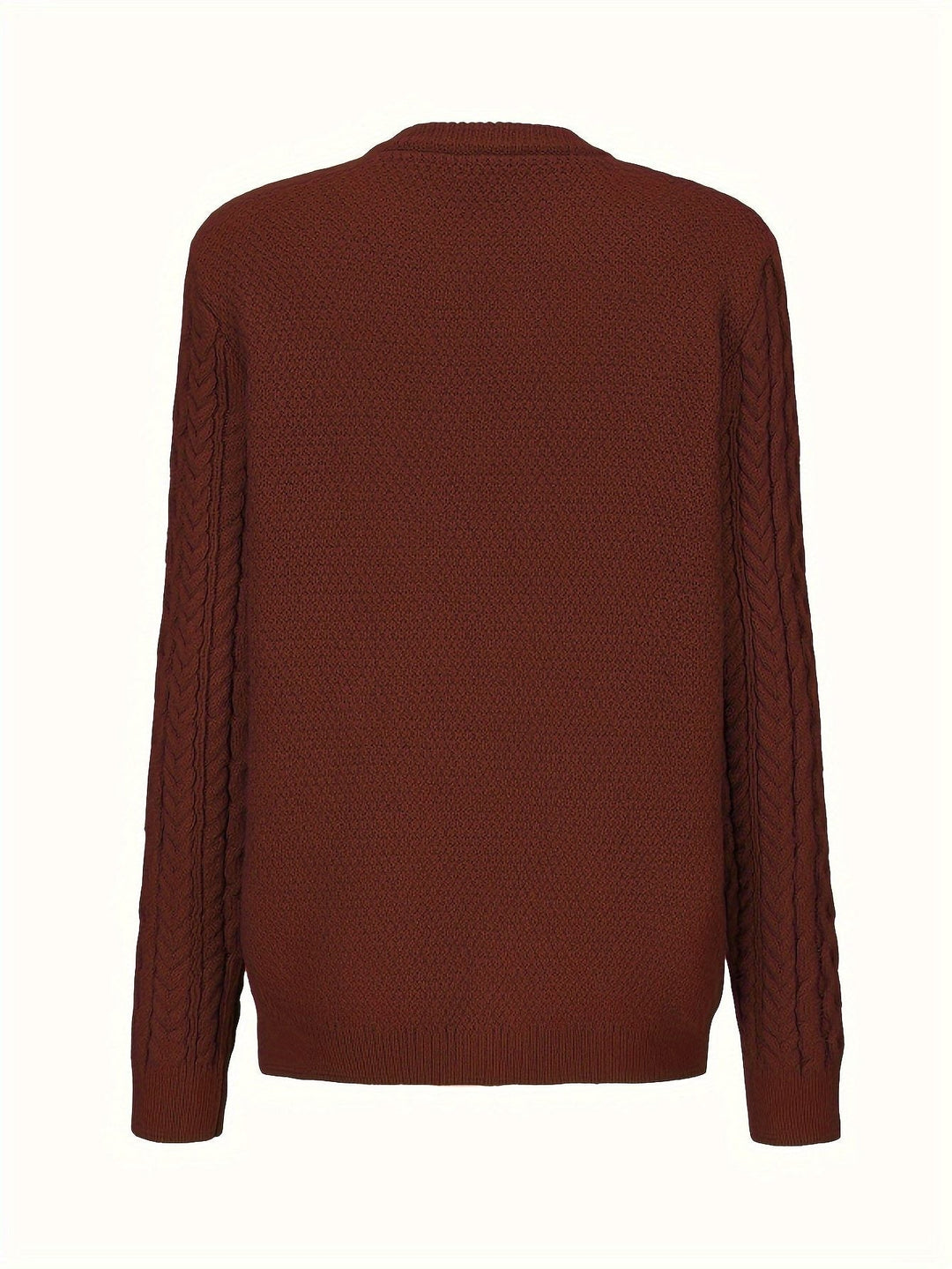 Ysabeau | Women's Chunky Cable Knit Crew Neck Cardigan with Pockets